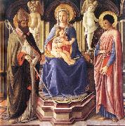 Master of The Castello Nativity Madonna and Sts Clement and Just painting